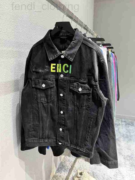 women's jackets designer autumn and winter high version rainbow gradient letter embroidery heavy industry washing classic men's wo, Black;brown 
women's jackets designer autumn and winter high version rainbow gradient letter embroidery heavy industry washing classic men's wo, Black;brown