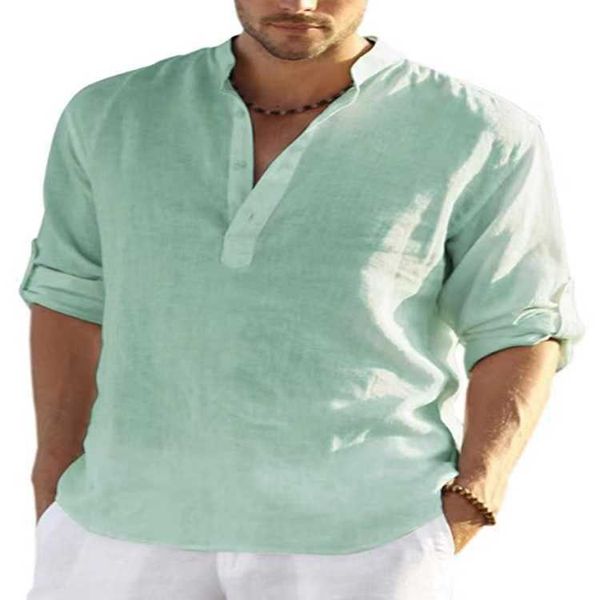 2022 shopify men's spring and autumn cotton linen shirt stand collar buried man 8xr6, White;black
2022 shopify men's spring and autumn cotton linen shirt stand collar buried man 8xr6, White;black