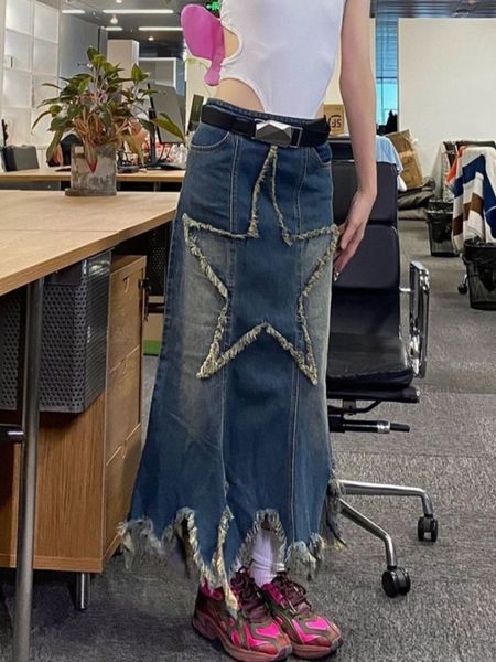 skirts old washed denim skirt women star patchwork irregular tassel hem mujer faldas harajuku y2k vintage high wasit midi jupe female 230225, Black
skirts old washed denim skirt women star patchwork irregular tassel hem mujer faldas harajuku y2k vintage high wasit midi jupe female 230225, Black