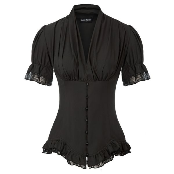women's blouses shirts summer shirts women victorian slim pleat gothic renaissance short puff sleeve v-neck lace-up ruffle retro blous, White
women's blouses shirts summer shirts women victorian slim pleat gothic renaissance short puff sleeve v-neck lace-up ruffle retro blous, White
