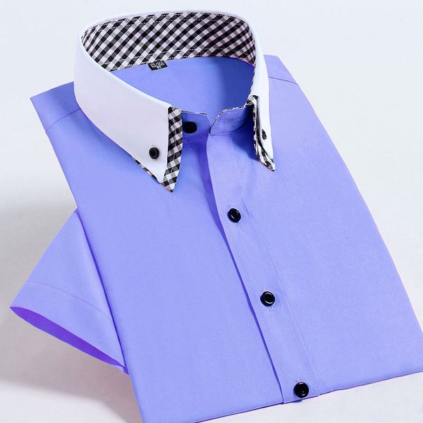 men's casual shirts men's short sleeve dress shirt non iron business fashion double layer formal regular fit office camisa button, White;black
men's casual shirts men's short sleeve dress shirt non iron business fashion double layer formal regular fit office camisa button, White;black