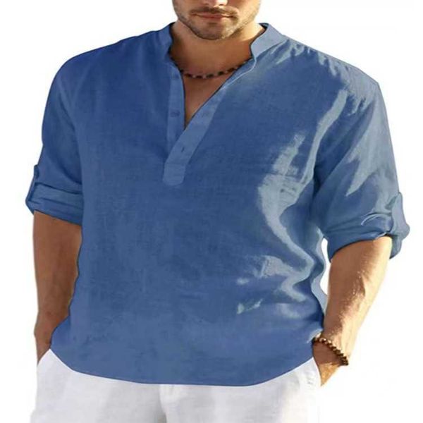 2022 shopify men's spring and autumn cotton linen shirt stand collar buried man mqhe, White;black
2022 shopify men's spring and autumn cotton linen shirt stand collar buried man mqhe, White;black