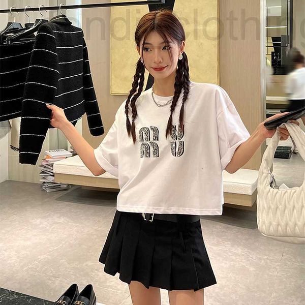 women's t-shirt designer miao's family's new letter beading in spring and summer of 2023 high version short loose age-reducin, White
women's t-shirt designer miao's family's new letter beading in spring and summer of 2023 high version short loose age-reducin, White