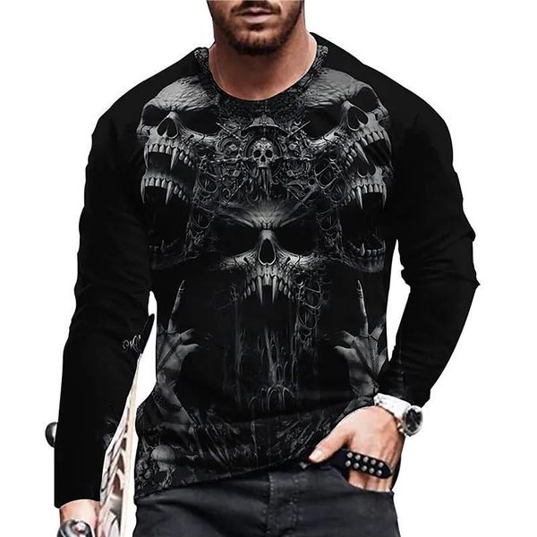 men's t-shirts vintage skull long sleeve for men 3d skull printed crew neck t shirt horror style shirt oversized tees shirt men clothi, White;black
men's t-shirts vintage skull long sleeve for men 3d skull printed crew neck t shirt horror style shirt oversized tees shirt men clothi, White;black