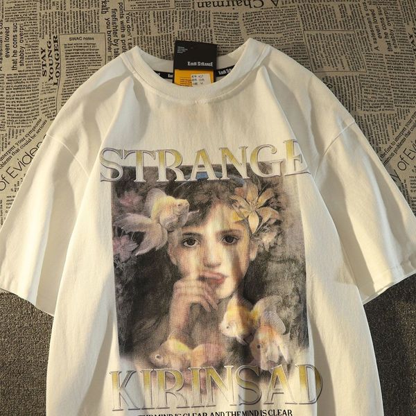 women's tshirt american retro vintage tshirt short sleeved summer loose european and street style half 230225, White
women's tshirt american retro vintage tshirt short sleeved summer loose european and street style half 230225, White