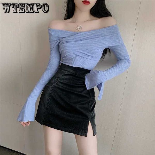 off shoulder cross v neck solid bottoming shirt summer flared sleeve women korean style fashion t-shirt y2k 0225, White
off shoulder cross v neck solid bottoming shirt summer flared sleeve women korean style fashion t-shirt y2k 0225, White