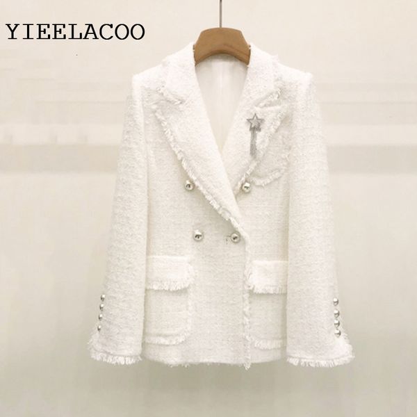 women s jackets white tweed coat double breasted autumn winter women s jacket small fragrance bright wire braided ladies 230225, Black;brown
women s jackets white tweed coat double breasted autumn winter women s jacket small fragrance bright wire braided ladies 230225, Black;brown