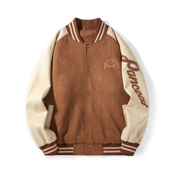 pancoat suede embroidered jacket men's fashion loose couple sexless baseball suit menngrnngrn, Black;brown
pancoat suede embroidered jacket men's fashion loose couple sexless baseball suit menngrnngrn, Black;brown
