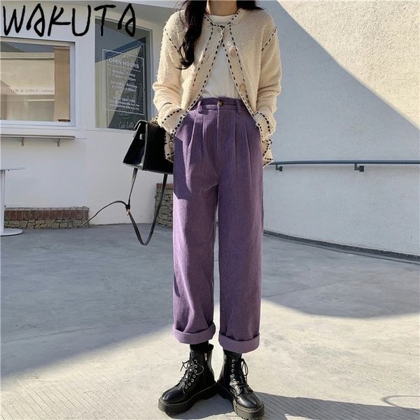 women's pants s wakiuta 2023 japanese fashion vintage corduroy women purple black autumn winter high waist zipper loose wide leg trouse, Black;white
women's pants s wakiuta 2023 japanese fashion vintage corduroy women purple black autumn winter high waist zipper loose wide leg trouse, Black;white