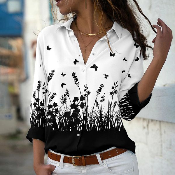 women's blouses shirts temperament loose shirt women fashion casual women shirts printed women 230225, White
women's blouses shirts temperament loose shirt women fashion casual women shirts printed women 230225, White