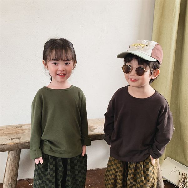 t shirts spring autumn casual solid color long sleeved t shirts kids cotton loose round collar base tees 230224, Blue
t shirts spring autumn casual solid color long sleeved t shirts kids cotton loose round collar base tees 230224, Blue