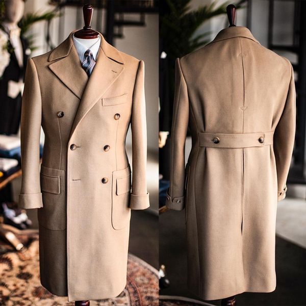 men' blends classic england style woolen overcoat thick custom made double breasted long length coat casual winter fashion warm jacket, Black
men' blends classic england style woolen overcoat thick custom made double breasted long length coat casual winter fashion warm jacket, Black