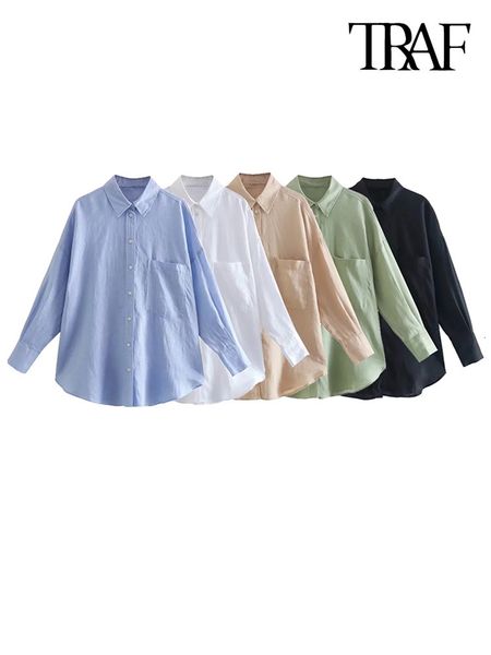 women's blouses shirts traf women fashion with pocket oversized linen shirts vintage long sleeve button-up female blouses blusas chic, White
women's blouses shirts traf women fashion with pocket oversized linen shirts vintage long sleeve button-up female blouses blusas chic, White