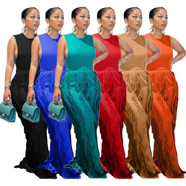 women's two piece pants echoine design sleeless bosysuit and tassel pants set two piece set fringe wide leg trousers summer spring matc, White
women's two piece pants echoine design sleeless bosysuit and tassel pants set two piece set fringe wide leg trousers summer spring matc, White