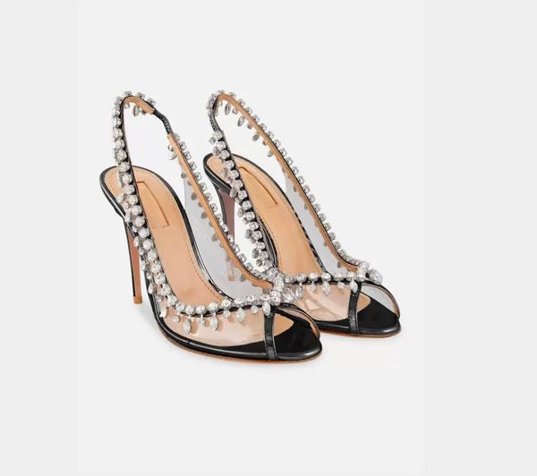 summer perfect pump luxury brands gatsby sling sandals shoes for women slingback pumps crystal swirls pvc toecaps pointed toe lady slingback, Black
summer perfect pump luxury brands gatsby sling sandals shoes for women slingback pumps crystal swirls pvc toecaps pointed toe lady slingback, Black