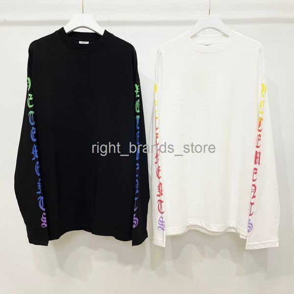 men's t-shirts long sleeve vetements men shirt 1 1 rainbow gothic print vetements women shirts back embroidery vtm 0225v23, White;black
men's t-shirts long sleeve vetements men shirt 1 1 rainbow gothic print vetements women shirts back embroidery vtm 0225v23, White;black