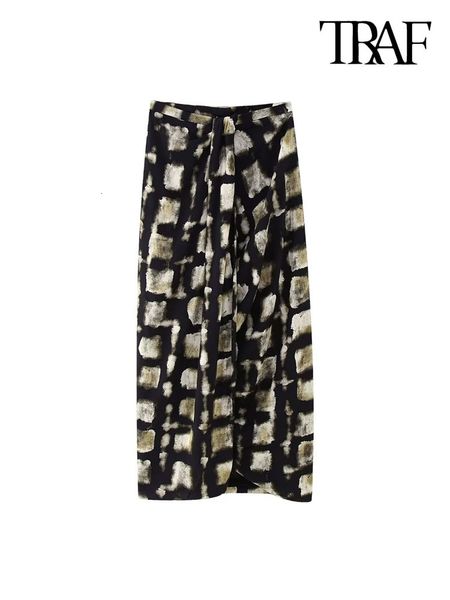 skirts traf women fashion front knot printed midi skirt vintage high waist back zipper female mujer 230225, Black
skirts traf women fashion front knot printed midi skirt vintage high waist back zipper female mujer 230225, Black