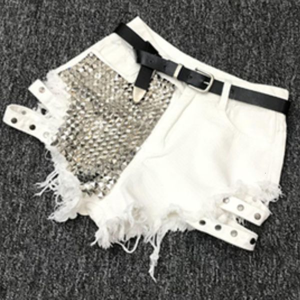 women's shorts heavy work rivets denim short summer fashion hole skinny jeans 230224, White;black
women's shorts heavy work rivets denim short summer fashion hole skinny jeans 230224, White;black