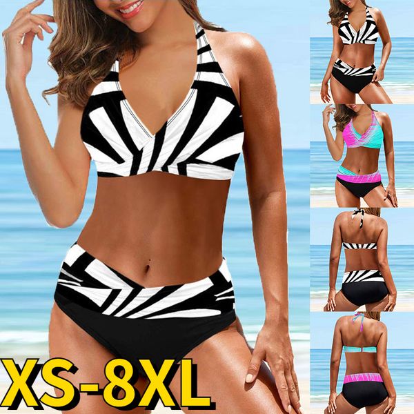 women's swimwear summer bikini loose size bikinis set swimsuit abstract printing bathing suit twopiece 230224, White;black
women's swimwear summer bikini loose size bikinis set swimsuit abstract printing bathing suit twopiece 230224, White;black