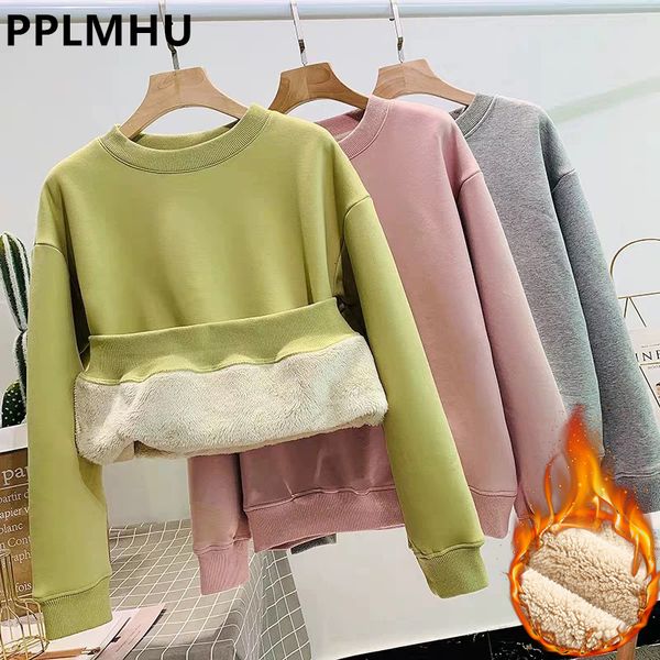 women's hoodies sweatshirts winter thicken lambwool sweatshirt women's casual loose basic fleece lined sudaderas korean warm o-ne, Black
women's hoodies sweatshirts winter thicken lambwool sweatshirt women's casual loose basic fleece lined sudaderas korean warm o-ne, Black