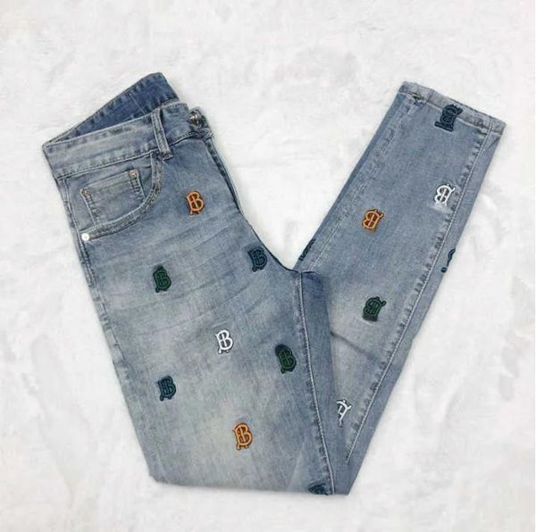 new men's jeans white cloth designer pants embroidered pants men and women loose casual jeans, Blue
new men's jeans white cloth designer pants embroidered pants men and women loose casual jeans, Blue
