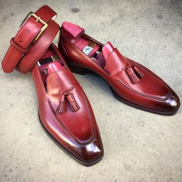 dress shoes loafers for men wedding red pu leather tassels handmade zapatos hombre vestir 230224, Black
dress shoes loafers for men wedding red pu leather tassels handmade zapatos hombre vestir 230224, Black