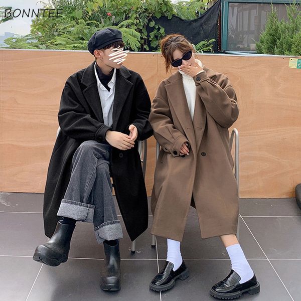 men' blends coat men gentle design x-long couple clothes ulzzang british thick ins hipster streetwear winter minimalist casual 230225, Black 
men' blends coat men gentle design x-long couple clothes ulzzang british thick ins hipster streetwear winter minimalist casual 230225, Black