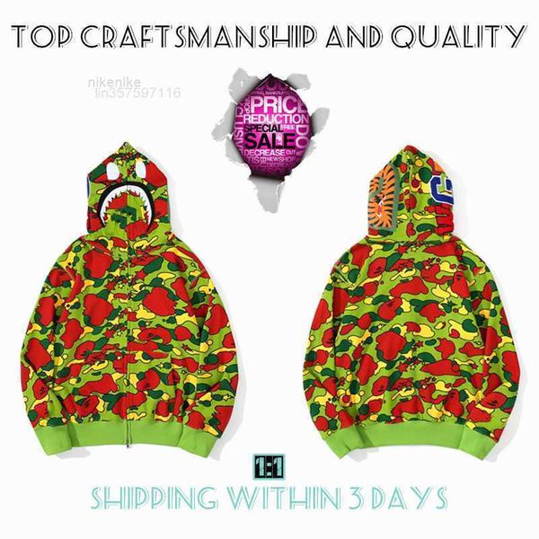 craftsmanship mens hoodies apes hoodie designer jacket shark pullover tiger full zip color harajuku sweatshirt fashion co-branding camouflag, Black
craftsmanship mens hoodies apes hoodie designer jacket shark pullover tiger full zip color harajuku sweatshirt fashion co-branding camouflag, Black