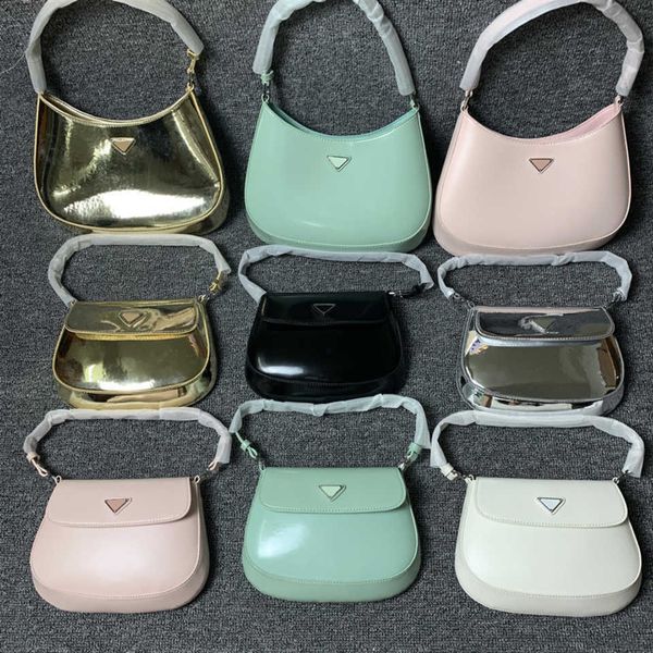 2023 new shoulder bag underarm women's new summer cleo bright face shoulder hobo flip handbaghigh