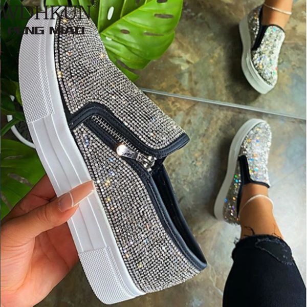 dress shoes woman sneakers platform vulcanized women bling crystal loafers autumn women s casual flats female zip sport big size 35 43 23022, Black
dress shoes woman sneakers platform vulcanized women bling crystal loafers autumn women s casual flats female zip sport big size 35 43 23022, Black