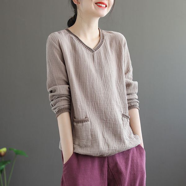 women's tshirt oversized women vintage long sleeve spring autumn clothing fashion pullover vneck loose solid pockets casual 230225, White
women's tshirt oversized women vintage long sleeve spring autumn clothing fashion pullover vneck loose solid pockets casual 230225, White