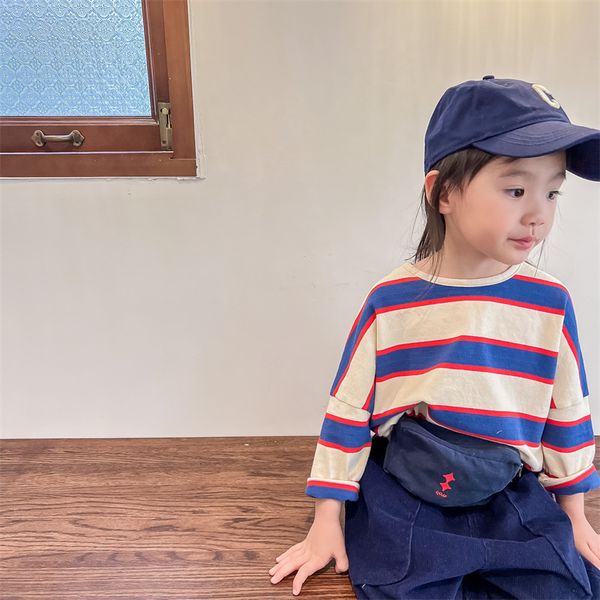 t shirts spring autumn children base t shirts fashion striped cotton kids girl tees 2 colors loose casual 230224, Blue
t shirts spring autumn children base t shirts fashion striped cotton kids girl tees 2 colors loose casual 230224, Blue