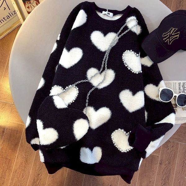 womens hoodies sweatshirts fashion beaded pullovers women autumn winter trendy loose lamb wool plush pullover womens love design y2k clothe, Black
womens hoodies sweatshirts fashion beaded pullovers women autumn winter trendy loose lamb wool plush pullover womens love design y2k clothe, Black
