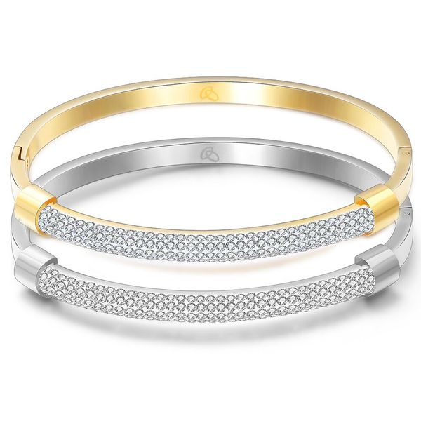 fashion gold color bracelet bangles femme crystal jewelry stainless steel cuff bangles for women charming cz bracelets bangle, Black
fashion gold color bracelet bangles femme crystal jewelry stainless steel cuff bangles for women charming cz bracelets bangle, Black