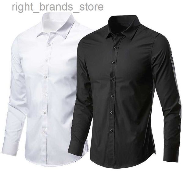 men's casual shirts men's stretch business formal dress shirts slim fit korean fashion blouse luxury social shirts for men0225v23, White;black
men's casual shirts men's stretch business formal dress shirts slim fit korean fashion blouse luxury social shirts for men0225v23, White;black