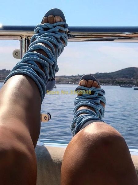 sandals light blue rope cross strap open toe rome summer women shoes stiletto high heel ankle solid gladiator 230225, Black
sandals light blue rope cross strap open toe rome summer women shoes stiletto high heel ankle solid gladiator 230225, Black