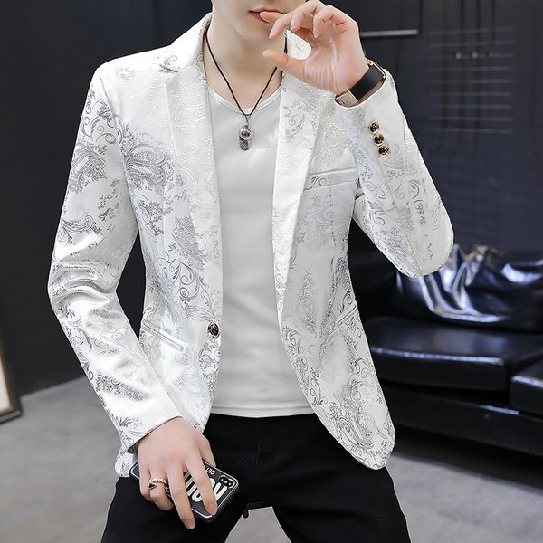 men's suits blazers men's blazer selling floral print fashion business casual coat men's slim suit jacket large size banquet, White;black
men's suits blazers men's blazer selling floral print fashion business casual coat men's slim suit jacket large size banquet, White;black
