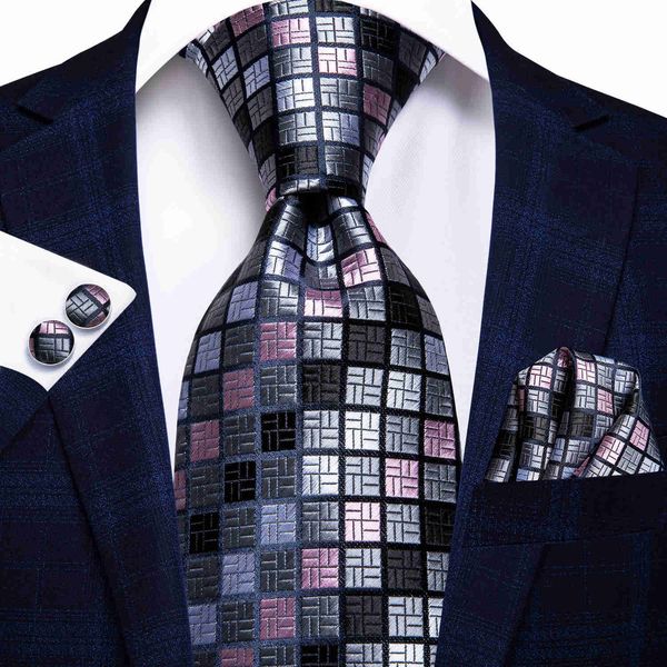 neck ties hitie plaid grey black novelty men's tie hanky cufflinks sets 100 silk ties for men formal business wedding party groom j2302, Blue;purple
neck ties hitie plaid grey black novelty men's tie hanky cufflinks sets 100 silk ties for men formal business wedding party groom j2302, Blue;purple