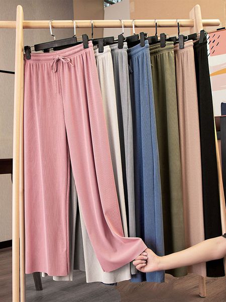 women's pants s wide leg summer thin high waist hanging sense student casual look loose straight tube black mop 230225, Black;white
women's pants s wide leg summer thin high waist hanging sense student casual look loose straight tube black mop 230225, Black;white