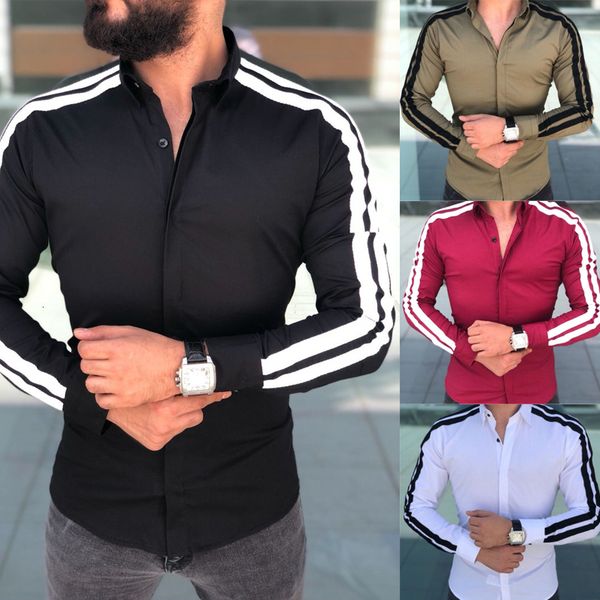 men's casual shirts fashion men's striped printed shirt slim spring long sleeve lapel collar business male work slim tee 230225, White;black
men's casual shirts fashion men's striped printed shirt slim spring long sleeve lapel collar business male work slim tee 230225, White;black