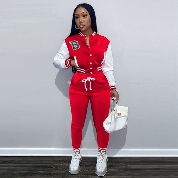 women's two piece pants adogirl casual baseball jurk two piece set autumn women tracksuit long sleeve slim pants matching outfits stree, White
women's two piece pants adogirl casual baseball jurk two piece set autumn women tracksuit long sleeve slim pants matching outfits stree, White