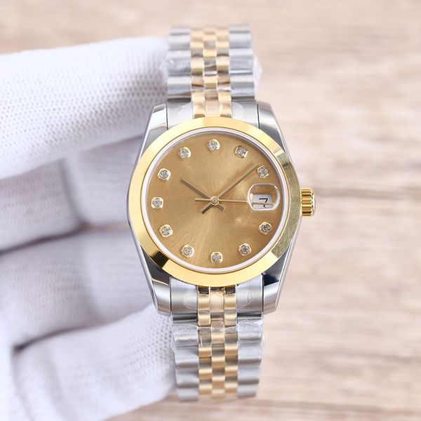 diamonds watch 31mm ladies automatic movement watches woman watches with box waterproof wristwatches full stainless steel luxury wristwatch, Slivery;brown
diamonds watch 31mm ladies automatic movement watches woman watches with box waterproof wristwatches full stainless steel luxury wristwatch, Slivery;brown