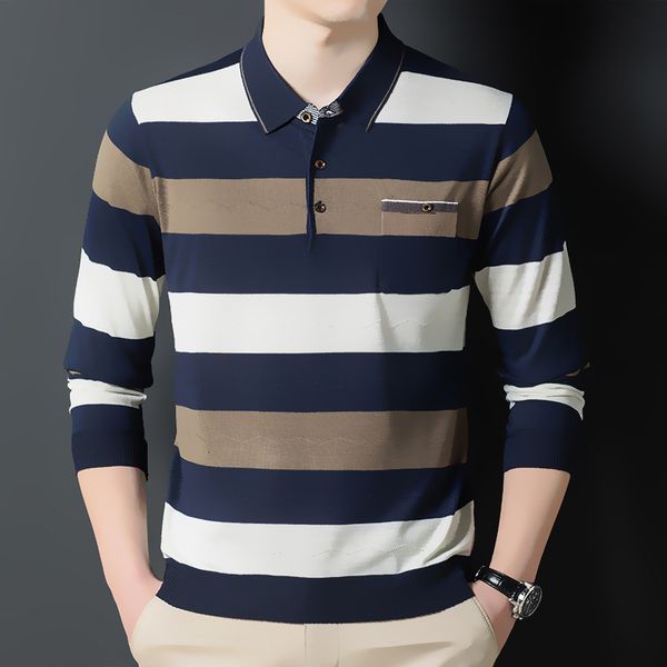 men's polos mlshp autumn winter long sleeve striped men's polo shirts fashion turn down collar knitted business loose casual man, White;black
men's polos mlshp autumn winter long sleeve striped men's polo shirts fashion turn down collar knitted business loose casual man, White;black