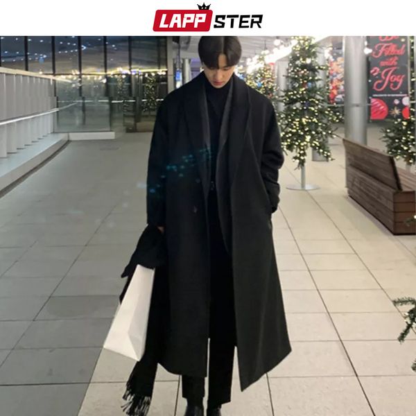 men' blends lappster korean fashion winter overcoat jacket coat mens harajuku luxury casual long single-breasted 230225, Black
men' blends lappster korean fashion winter overcoat jacket coat mens harajuku luxury casual long single-breasted 230225, Black