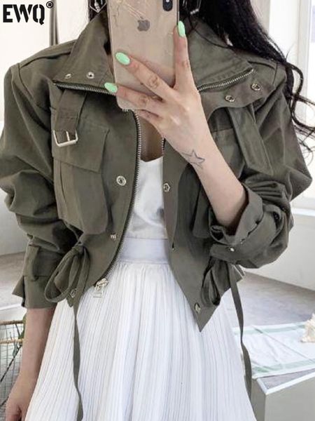 womens jackets ewq korean zipper pocket drawstring women safari style jacket spring autumn streetwear long sleeve jackets y6127 230224, Black;brown
womens jackets ewq korean zipper pocket drawstring women safari style jacket spring autumn streetwear long sleeve jackets y6127 230224, Black;brown