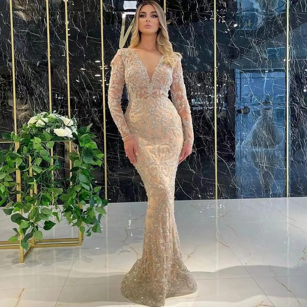 champagne mermaid prom dresses long sleeves v neck 3d lace sparkly appliques sequins floor length celebrity hollow evening dress bridal gown, Black
champagne mermaid prom dresses long sleeves v neck 3d lace sparkly appliques sequins floor length celebrity hollow evening dress bridal gown, Black