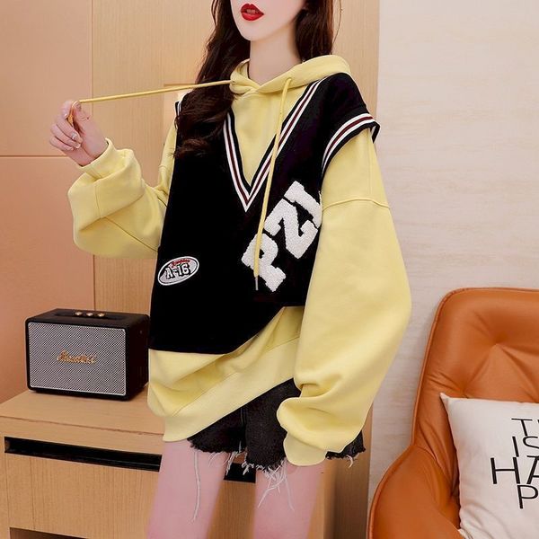 womens hoodies sweatshirts fashion women loose fake twopiece hooded coat autumn trend design casual oversized kawaii clothes 230224, Black
womens hoodies sweatshirts fashion women loose fake twopiece hooded coat autumn trend design casual oversized kawaii clothes 230224, Black