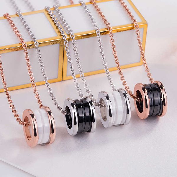 personalized black and white ceramic necklace women's color fast titanium steel 18k rose gold chain, Silver
personalized black and white ceramic necklace women's color fast titanium steel 18k rose gold chain, Silver