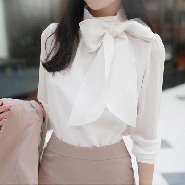 women's blouses shirts work style ol elegant puff sleeve blouse korean chic loose bow chiffon shirts women solid all-match spring blusa, White
women's blouses shirts work style ol elegant puff sleeve blouse korean chic loose bow chiffon shirts women solid all-match spring blusa, White