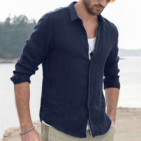 cotton casual cardigan shirt spring and autumn men's solid color long-sleeved linen hbxj, White;black
cotton casual cardigan shirt spring and autumn men's solid color long-sleeved linen hbxj, White;black